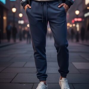 ​Brand New GAP 1969 Logo Joggers – Blue Fleece Sweatpants with Drawstring Size M